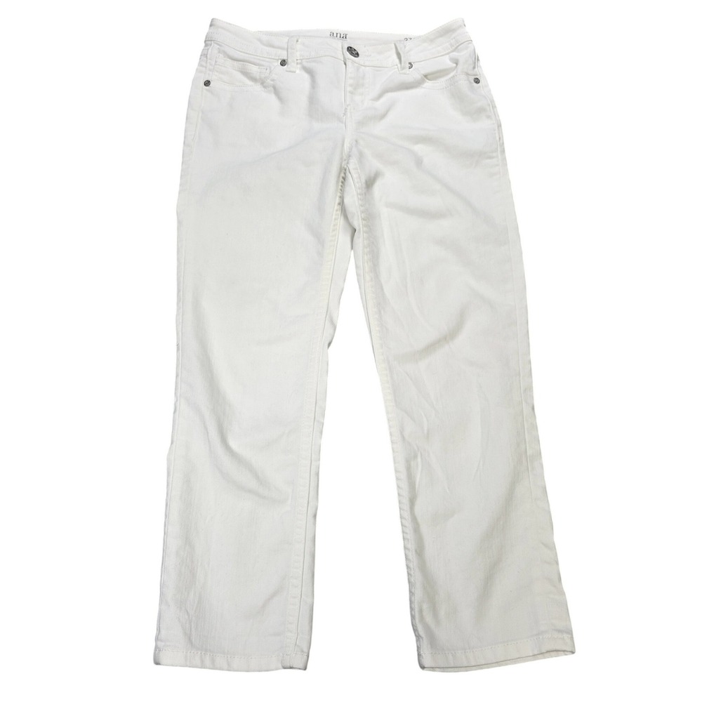 a.n.a A New Approach Straight Leg Denim Jeans Women's Size 27/4‎ White Stretch